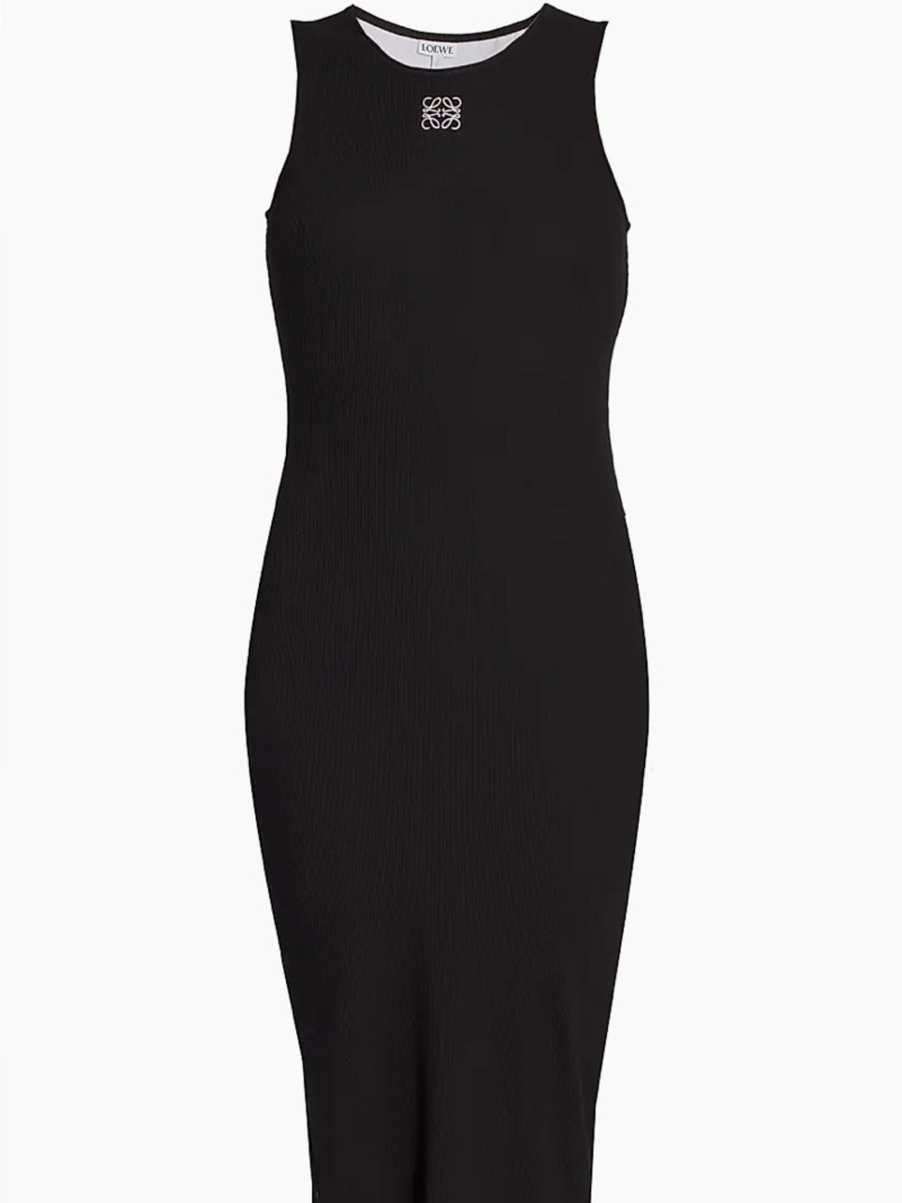 Loewe Sleeveless Black Ribbed Maxi Dress